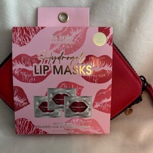 Hydrogel Lip Masks 3-Pack with Red Lip Case
